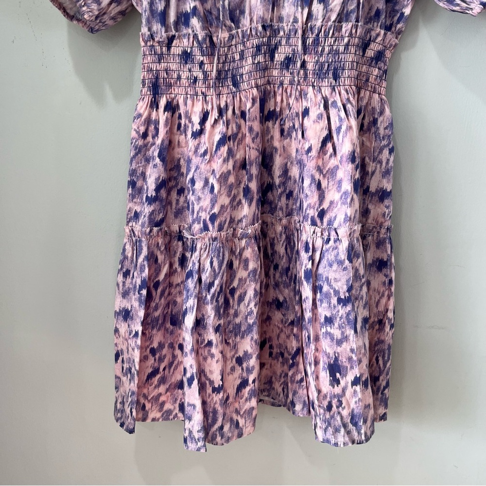 NEW $238 Rails Fiorella Cotton Ikat-Inspired Mini dress‎ Medium Pink Geometric - Picture 6 of 14